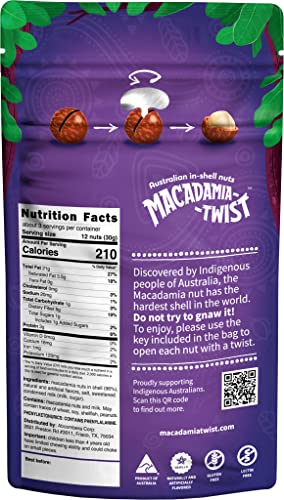 Final Sale - Macadamia Twist Premium Australian Macadamia Nuts In Shell With Metal Key To Open Shells, Combo 3Pc Vanilla + 1Pc Dry Roasted Flavored #TOP4