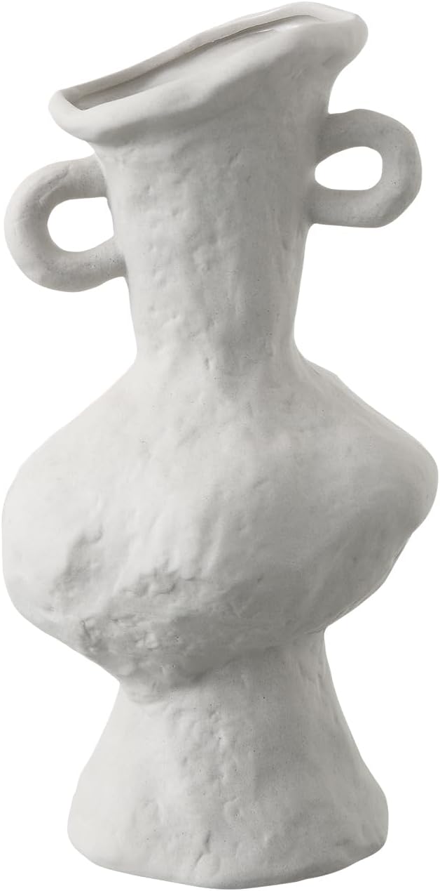 BUICCE Handmade Rustic Ceramic Vase - Unique Farmhouse Pottery for Flowers, Home Office Decor