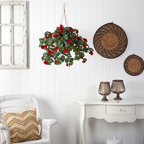 Nearly Natural Begonia Hanging Basket by Nearly Natural - Image 7