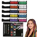 Haarkreiden für Mädchen, Auswaschbare Haarkreide für Kinder, tragbare nicht klebrige Temporäre Leuchtende Haarfarbe, Haarsprayfarbe für Kinder,Weihnachten (10 Pcs)