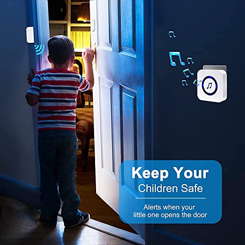 Featured Suits-Door Chime,Wireless Door Sensor Sanjie Door Entry Chime With 55 Chimes 5 Adjustable Volume Mute Mode For Business/Home/Store,Door Open Alert With 1000Ft Range Led Indicators #TOP2