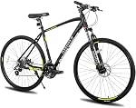 Vélo hybride 700c (28 po), vélo de route, cadre en aluminium de 52 cm, fourche à suspension avec verrouillage, vélo de route Shimano 24 vitesses et vélo de montagne adulte MTB, vélo pour adultes | Vélo de route, vélo de montagne