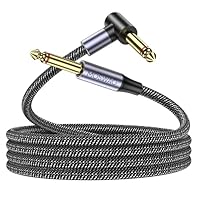 【Hi-Fi Clear Signal】MOSWAG 1/4" electric guitar cable is crafted with high-quality components and hand-tested for performance. It delivers a clear, Hi-Fi audio signal with minimal distortion to your amp, perfect for daily practice and stage performan...