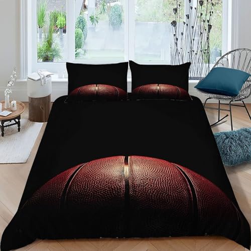 Housse de couette basketball microfibre parure de lit sports theme 2 pièces adulte