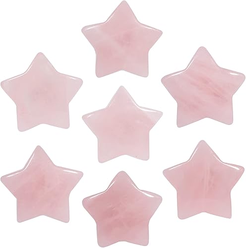 Miniatura 3 de Rockcloud Juego de 4 piedras de bolsillo de cristal con forma de estrella, piedra de palma preocupada para oficina, hogar, escritorio, joyería