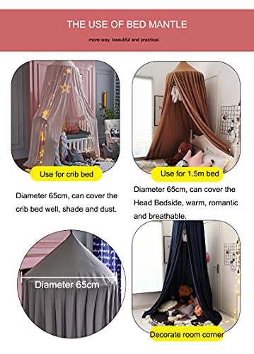 Crib Bed Canopy For Kids Girls, Round Dome Netting Mosquito Net Canopy Bed Curtain For Play Room Baby Bed Indoor Outdoor Princess Castle Hanging House Decoration (Coffee) #TOP3