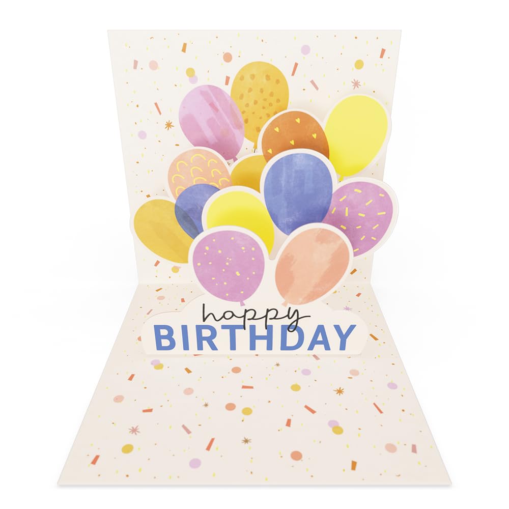 Grafik-Werkstatt Pretty Pop-Up Mini Card | Three-Dimensional | Birthday | Balloons