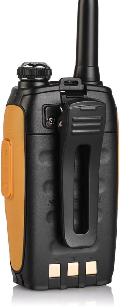 Back of BAOFENG GT-3 Mark-II radio with battery compartment label and FCC ID.