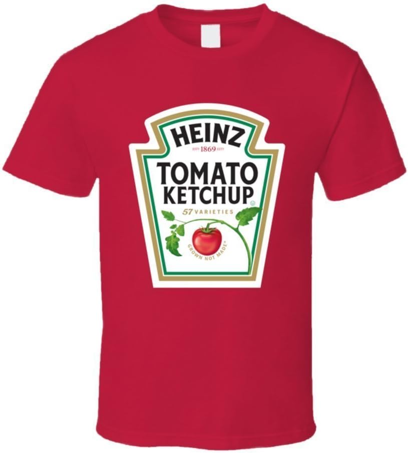 Spreading Men's Heinz Tomato Ketchup Bottle Logo Funny Red T Shirt