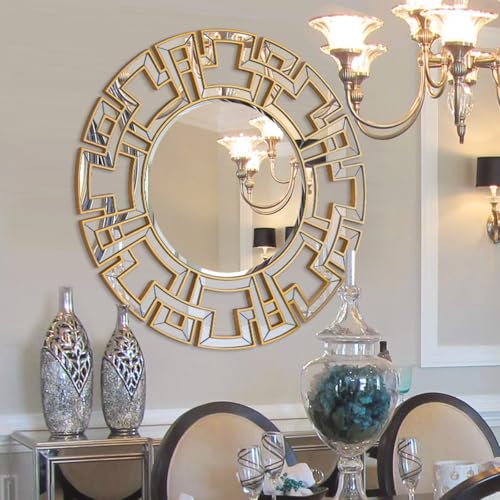 Chende Gold Mirrors for Decor, 32'' Round Wall Mirror...