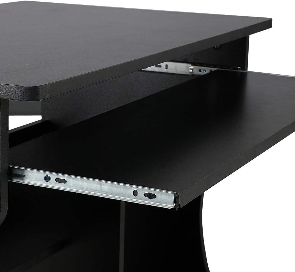 Close-up of the sliding keyboard tray