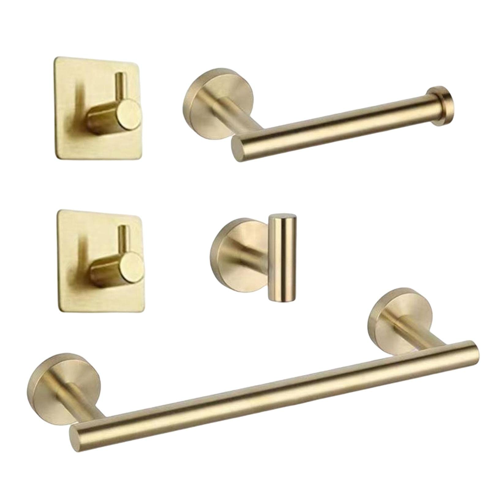 Juego de 5 piezas de baño de acero inoxidable mate con toallero y portarrollos