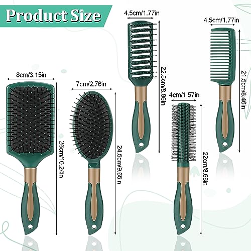 Heyu-Lotus 5 Packs Hair Brush Set, Paddle Brush Women Detangle Hair Brush - Image 2