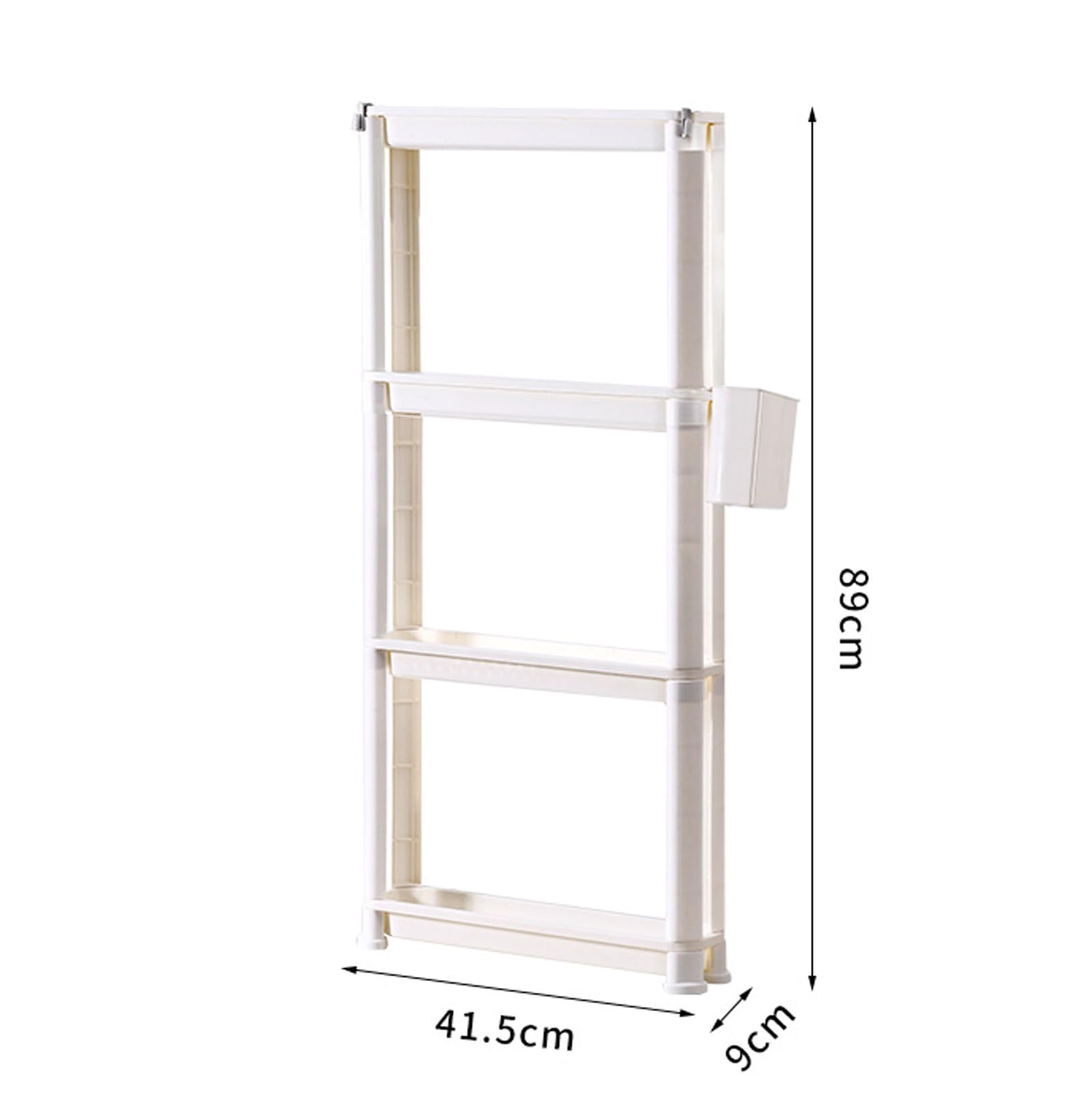Chariot de Rangement Mince sur Roues - unité d'étagères roulantes Ultra-étroites, Armoire en Plastique Robuste pour Articles de Toilette, cosmétiques,9cm,4 Tier