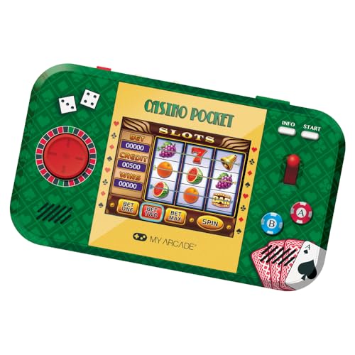 My Arcade Casino Pocket: Retro Casino Arcade Game, 30 Games, Rechargeable Battery, Includes Travel Case and Screen Protector, Roulette, Poker, Blackjack
