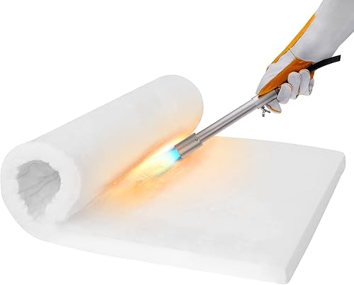 Lyrufexon Aislamiento de fibra de cerámica, 31 x 24 x 1 pulgada de grosor, manta aislante ignífuga de 2600 F para estufa de leña, chimenea, estufa