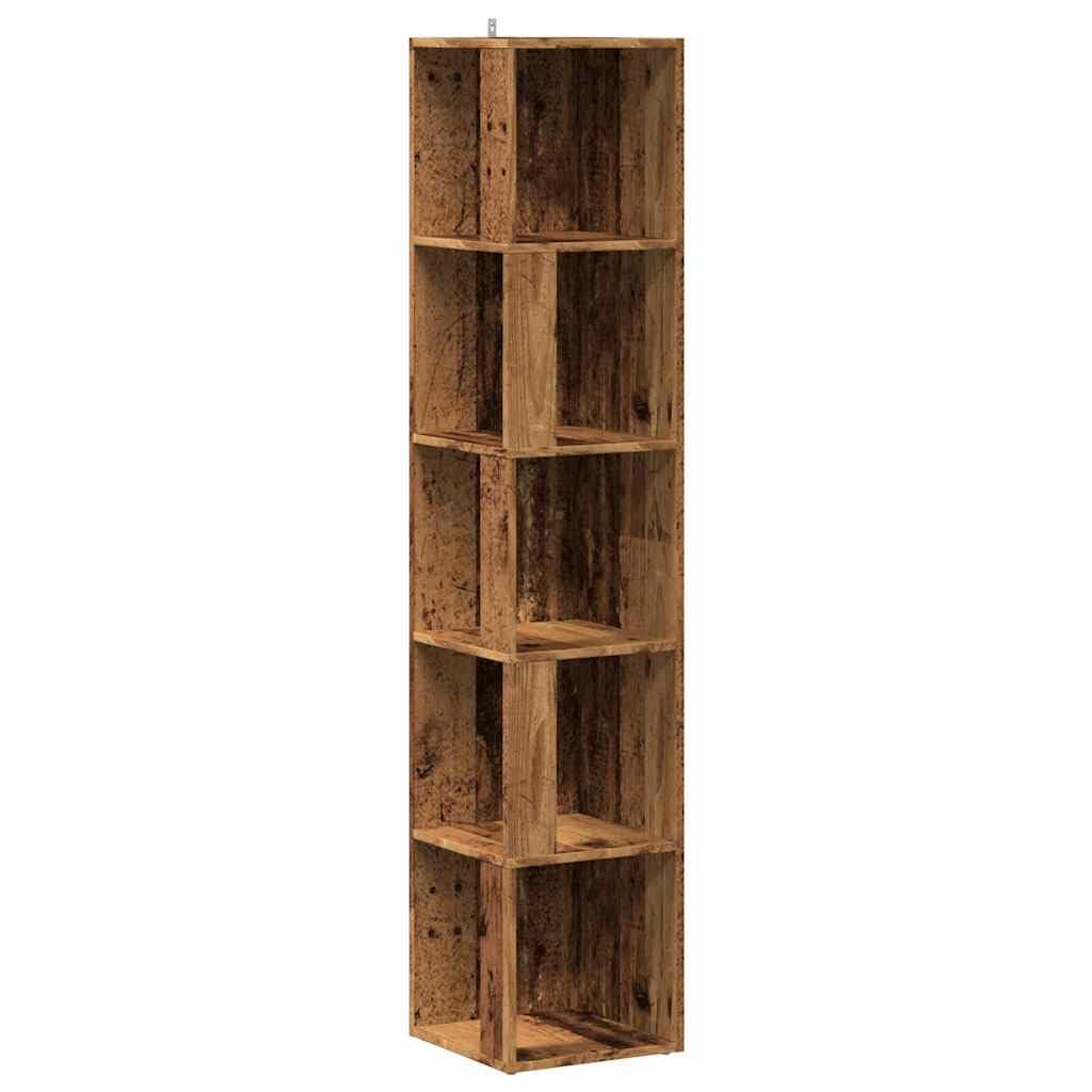vidaXL Corner Cabinet Old Wood 33x33x165 cm Engineered Wood, corner shelf, bookcase, display cabinet, book shelf, cabinet, corner shelf unit