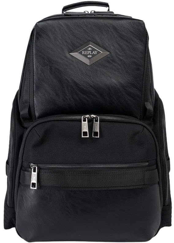 Sac à dos hommes Replay Fm3753 noir de taille moyenne pour le quotidien