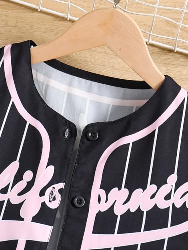 Image of Hilinker Girls Graphic 3 Piece Outfits Short Sleeve Striped Cardigan and Crop Cami with Shorts Set