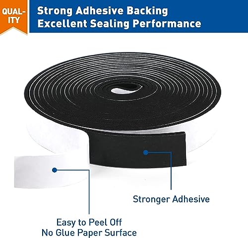 Image of CELLUX Single Side 3MM Thick High Density Self Adhesive Foam Seal Tape Weather Stripping Doors and Window Insulation Soundproofing- 24mm Width10 Meter Length