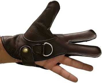 Falconry Gloves 3 Finger Cowhide Leather Gloves Brown Color Size Medium 10 Inches Left Hand