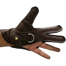 Falconry Gloves 3 Finger Cowhide Leather Gloves Brown Color Size Medium 10 Inches Left Hand