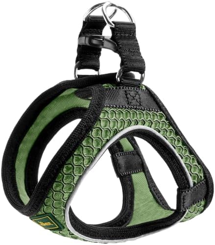 HUNTER Hilo Comfort Hundegeschirr | 3D-Mesh-Material, Step-In Geschirr, reflektierende Elemente, angenehm leicht, modernes Design, Farbe: Lindgrün, Größe: XXS-XS