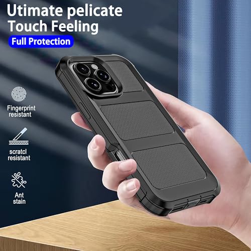 Image of Cubix Armor Defender Rugged Case Compatible for Apple iPhone 16 Pro Back Cover Slim, Shockproof, Dual-Layer Design with Camera Protection - Black