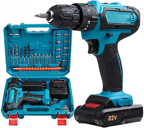Image of Lithium Cordless Drill Impact Drill Set for Home Power Electric Drill Driver Set with Variable Speed Control for Wood Bricks Walls Metal