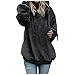 Teddy-Fleece Plüsch Kapuzenpullover Oversize Super Warm Gemütlich Fleece Winterpullover Doppelseitiger Plüsch Dicker Pullover Casual Einfarbig Langarm Hooded Sweatshirt mit Tasche Weiche Oberteil