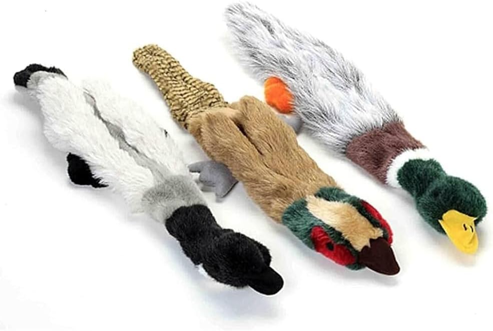 20" Stuffing-Free Honker Squeaker Plush Canadian Goose Hunting Toy for Larger Dogs