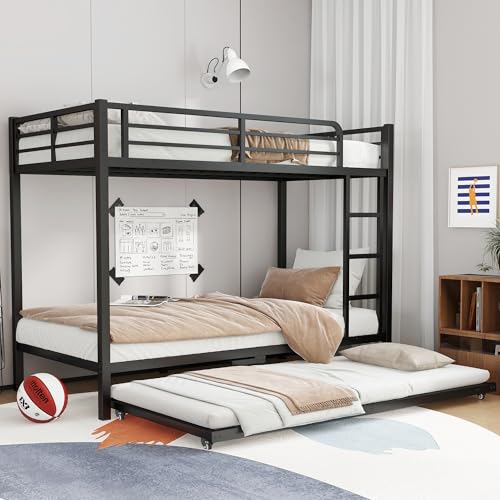 Bellemave Full Over Full Metal Bunk Bed with Trundle