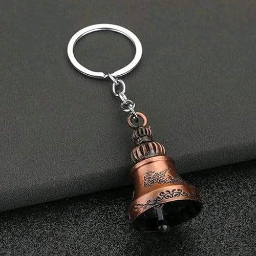 Image of OTTAVO Guardian Bell Keychain, Oxidized Copper, Tibetan Style, 5 cm Height, Good Luck Charm