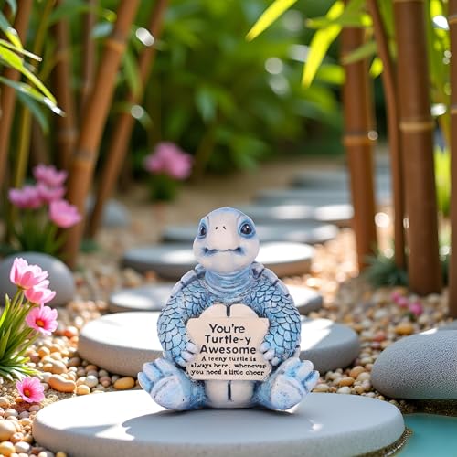 Figura tortuga marina de resina decorativa azul miniatura 5