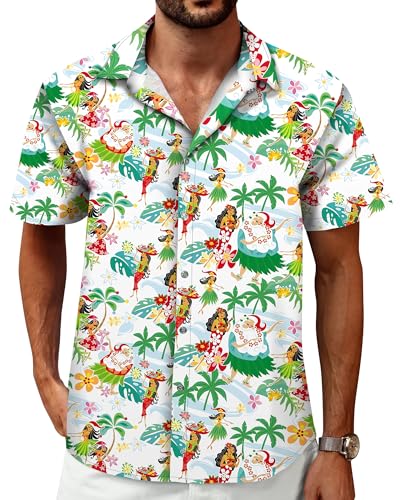 Image of Hawaiian Shirt for Men Tropical Shirts Summer Beach Button Down Short Sleeve Luau Aloha Floral Cruise Vacation Outfit 2026