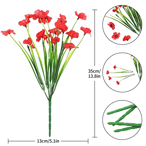 Stylifing 20 Pcs Artificial Outdoor Flowers Uv Resistant Fake Flowers No Fade Faux Plastic Greenery Shrubs Garden Porch Window Box Decor #TOP1