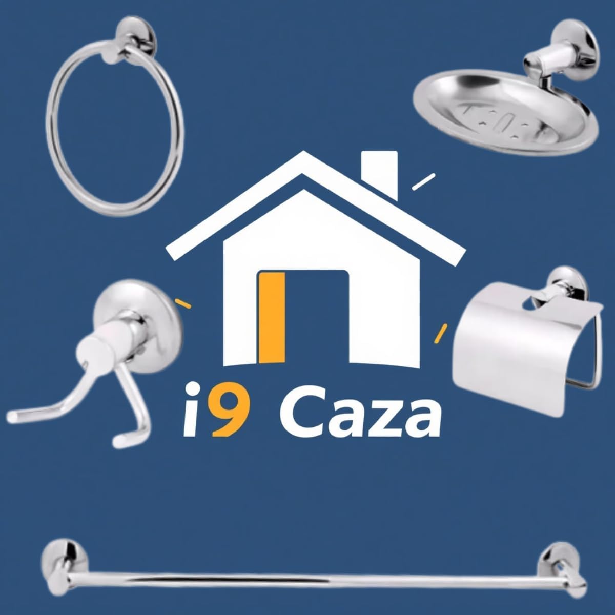 Kit Para Banheiro Acessórios de Metal Aço Inox 5 Peças Completo
