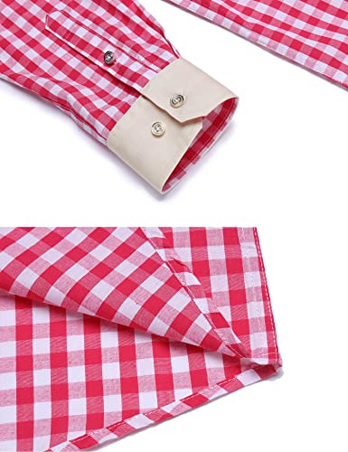 COOFANDY Camicia da Uomo a Maniche Lunghe Camicia