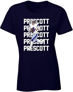 Navy Dallas Dak Prescott Text Pic Womens T-Shirt