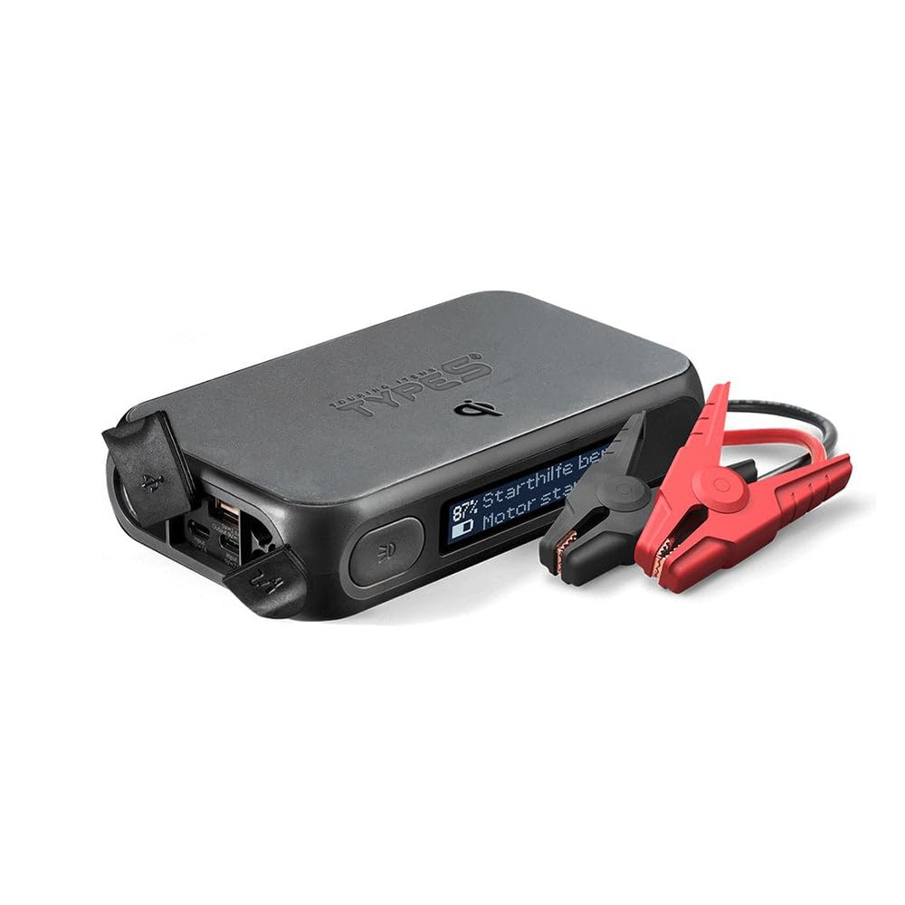 StartYa 8Qi Gen2 | Aide au démarrage puissante pour voiture | Batterie externe pratique | Écran avec instructions | 8000 mAh | Courant de démarrage jusqu'à 350 A | Pour tous les moteurs à essence avec