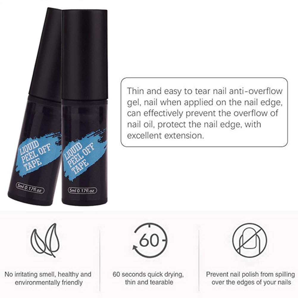 Protection de la peau en latex liquide - Anti-débordement - Protection des bords des ongles - Protection des cuticules - Protection des cuticules - Anti-saleté - Colle en latex liquide