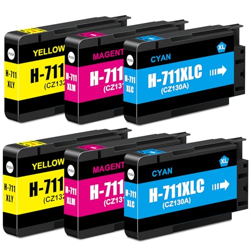 Cartouches d'encre 711 XL couleur de rechange pour HP Designjet T530 T130