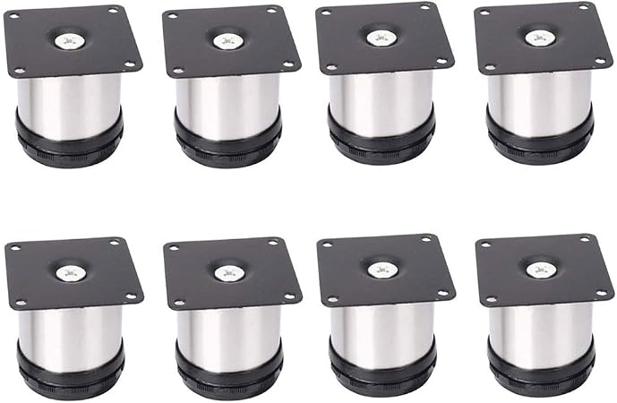 Youery 8 Pieds De Meubles RéGlables en Acier Inoxydable,Réglables 50 mm