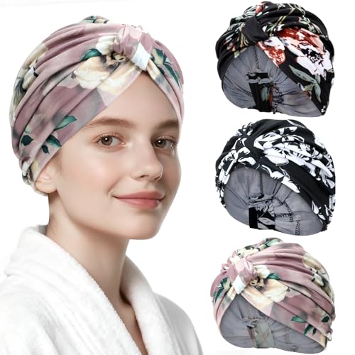 3 Piezas Pañuelos Cabeza Mujer, Pañuelos Oncologicos de Estilo Bohemio, Turbantes para Mujer Preatado, Turbantes Oncologicos para Exteriores, Interiores, Deporte, Compras, Fiestas