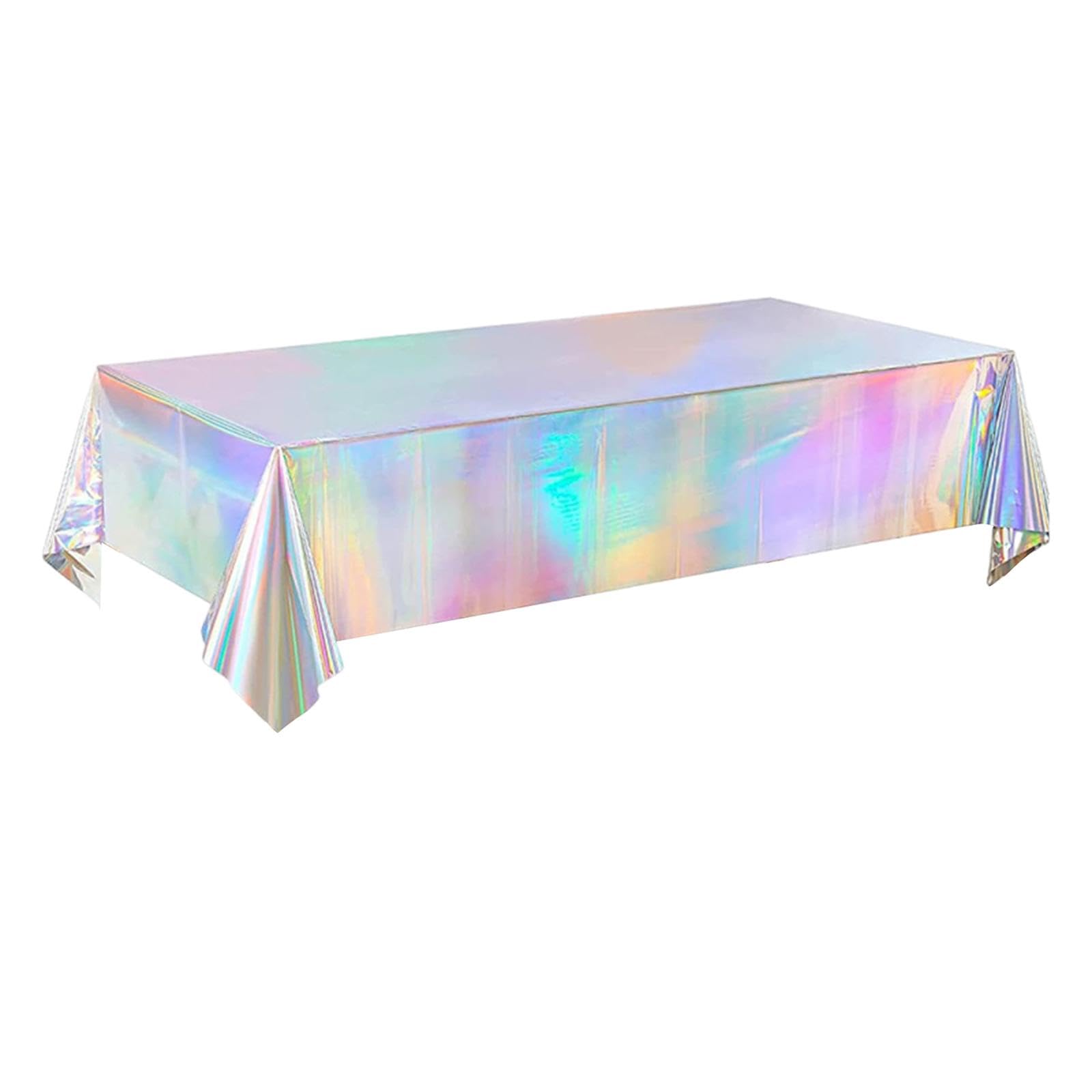 Enakshi Iridescent pvc Tablecloth Stylish for Theme Home Festival Colorful Silver|Home & Garden|Kitchen, Dining & Bar|Linens & Textiles |Package Includes:1 Tablecloth-image-16