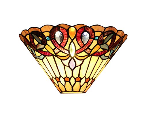 Chloe Lighting CH33318VI12-WS1 Ambrose Tiffany-Style Mission 1-Light Wall Sconce, 6.5 x 11.9 x 5.9