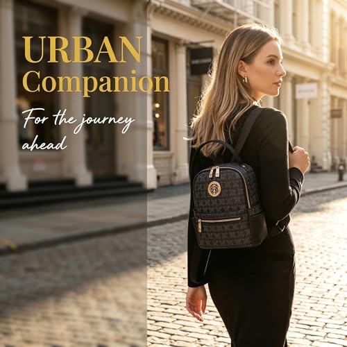 Image of JULIE FERRARO Small Backpack Purse for Ladies Women Fashion Multi Pockets Daypacks with Front Zip Pocket