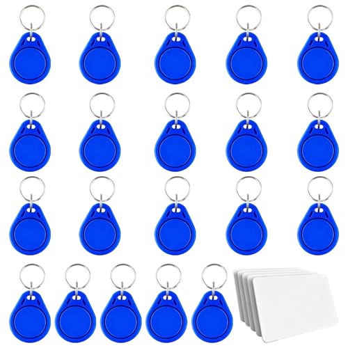 Generic Zugangskontrollschlüssel-Set - 20 blaue Schlüsselanhänger, 5 Karten, 13,56 MHz