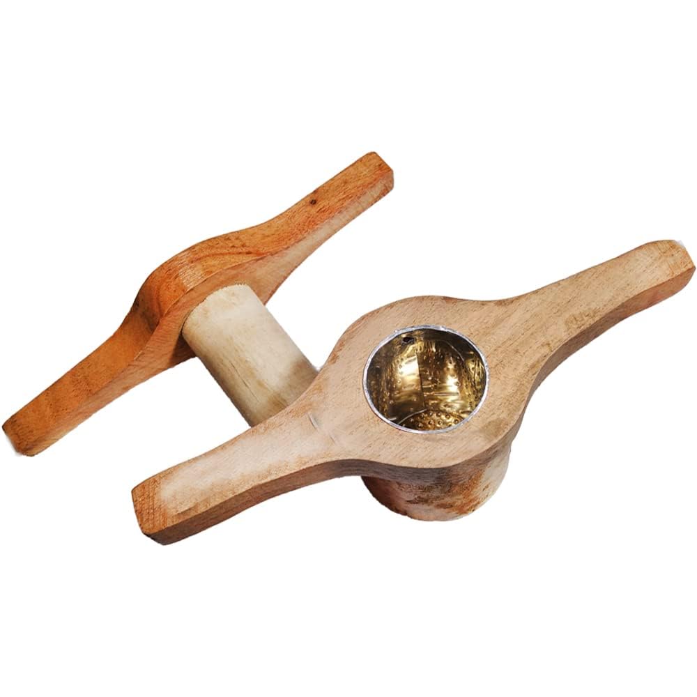 Handmade Wooden idiyappam Maker Kitchen Press Tool and chakli Press Maker Sev Sancha Maker with Brass Bottom Sheet