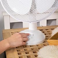 Russell Hobbs RHPDF1221 Tischventilator, tragbar, leicht, 30,5 cm, 3 Geschwindigkeiten, Weitwinkel-Schwenken, kräftiger Luftstrom, leise im Betrieb, ideal für Schlafzimmer oder Büro, weiß – Ansicht 8
